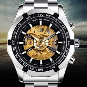Automatic Skeleton Men's Watch – Stainless Steel Luxury Sport Watch