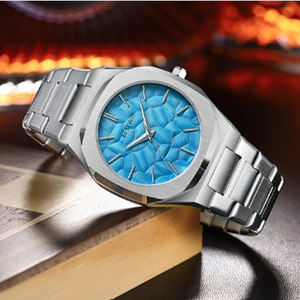 Luxury Blue Dial Stainless Steel Men's Watch – Fashion Business Wrist Watch