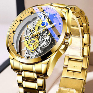 Luxury Gold Skeleton Men's transparent Watch – Style Fashion Watch